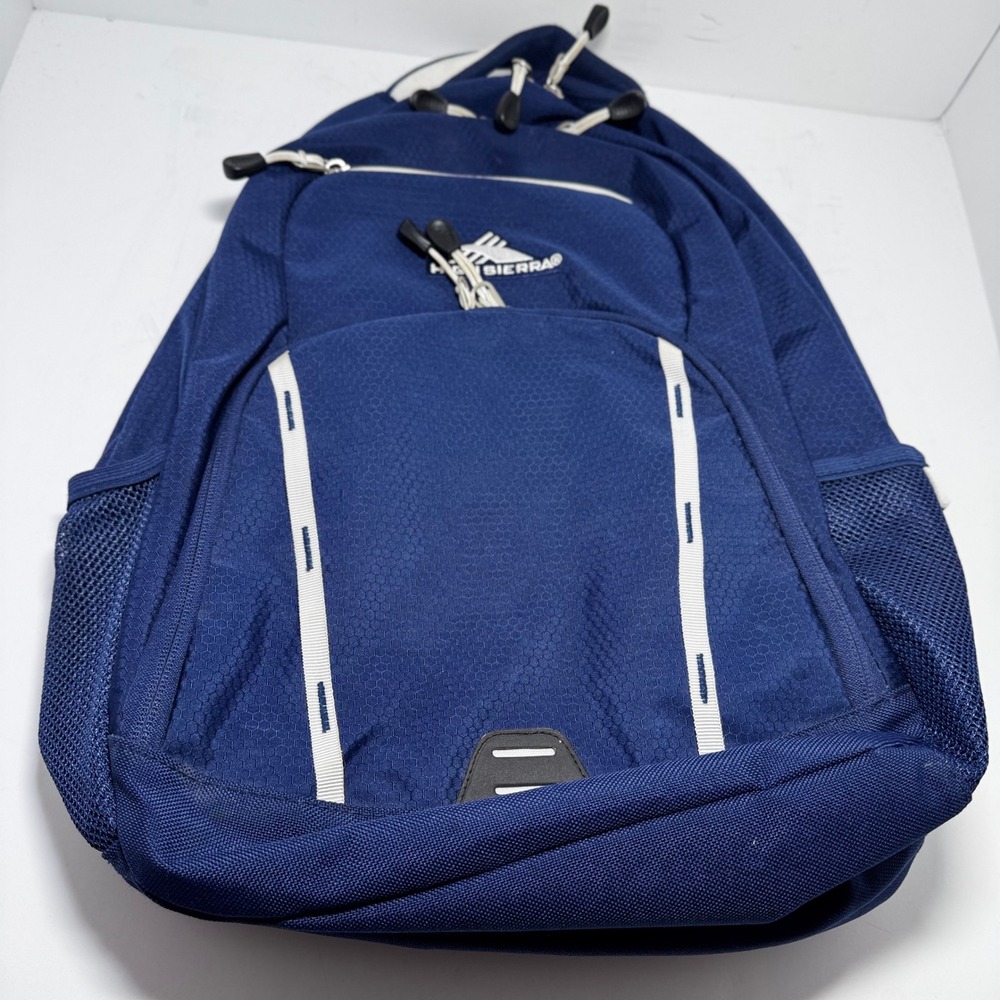 High Sierra Blue Honeycomb Ripstop Backpack Laptop Sleeve School Travel Bag